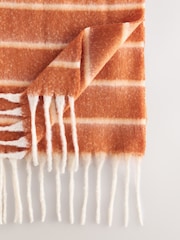 self. Rust/Ecru Stripe Heavyweight Blanket Scarf - Image 8 of 8