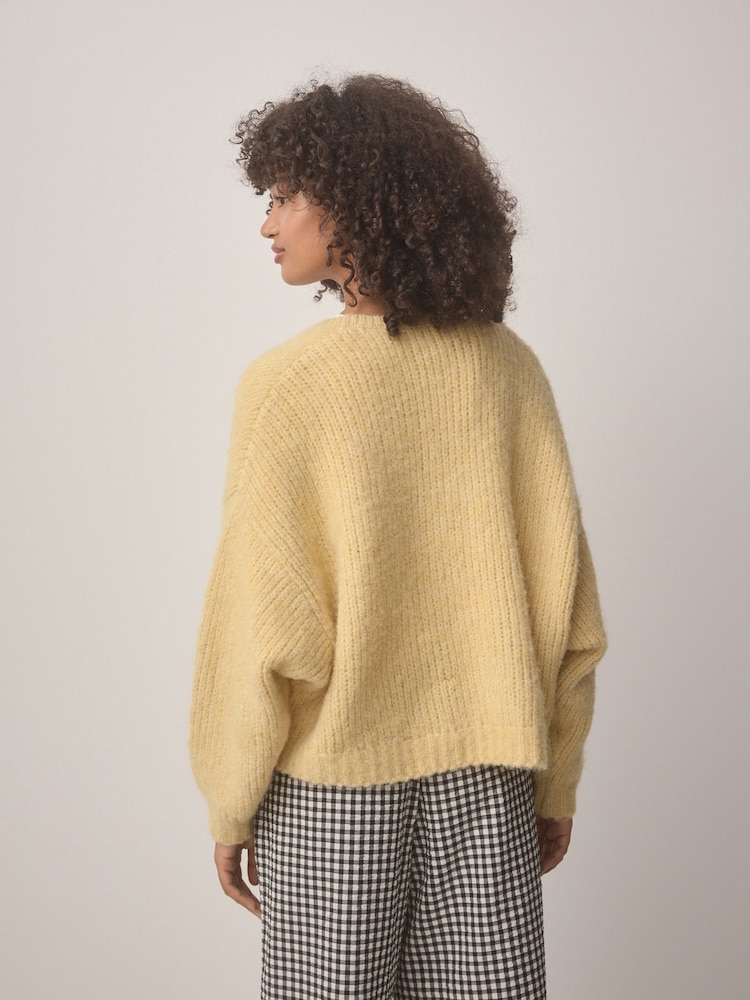 Yellow Chunky Knit Cardigan - Image 3 of 9