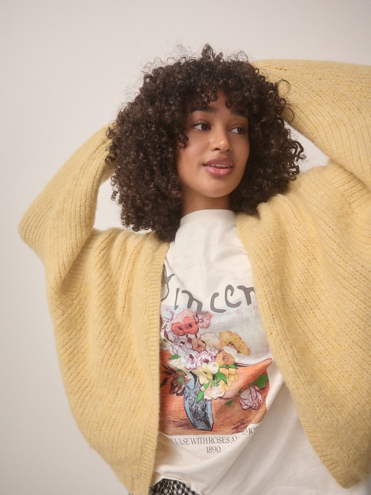 Yellow Chunky Knit Cardigan - Image 5 of 9