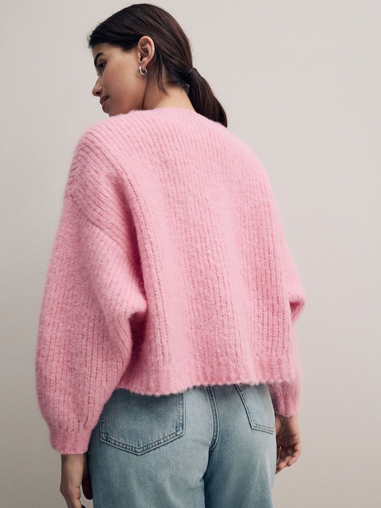 Pink Chunky Knit Cardigan - Image 4 of 8