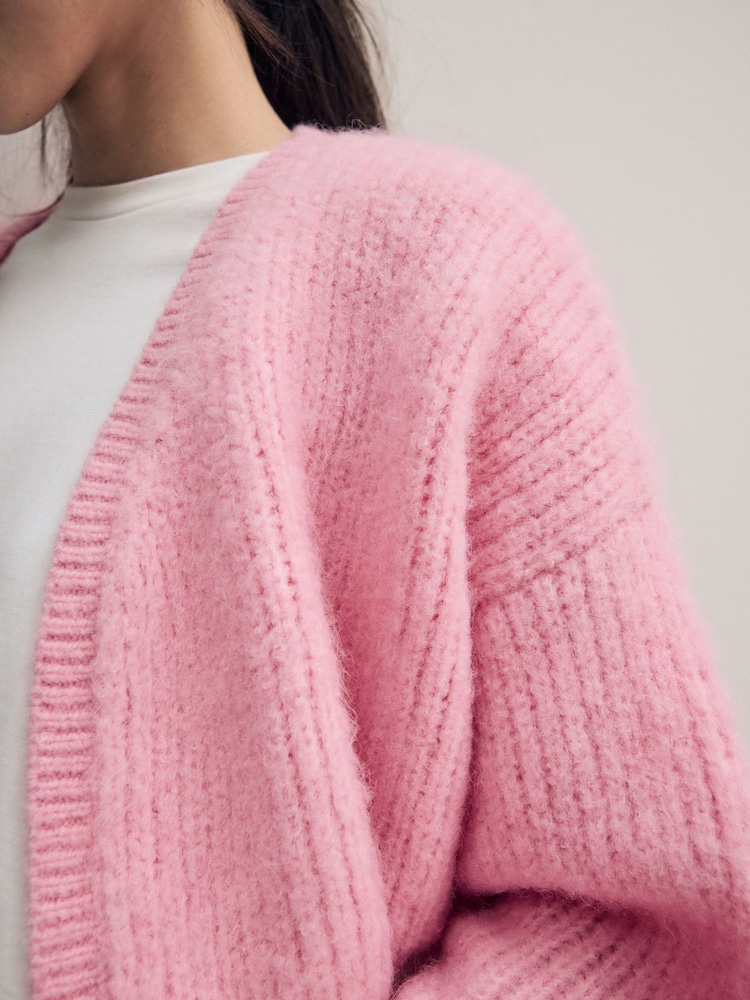 Pink Chunky Knit Cardigan - Image 5 of 8