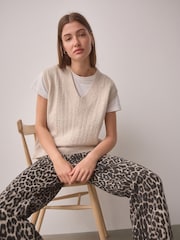 Cream V-Neck Knitted Tank - Image 2 of 9
