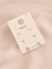 Silver Tone Initial Stud Pack Earrings - Image 21 of 21