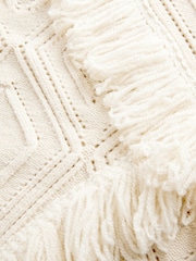 Ecru Tassle Knit Poncho - Image 2 of 3