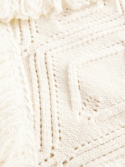 Ecru Tassle Knit Poncho - Image 3 of 3