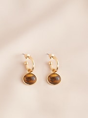 Chapado en plata/chapado en oro - Pendientes con piedra semipreciosa - Imagen 5 de 10