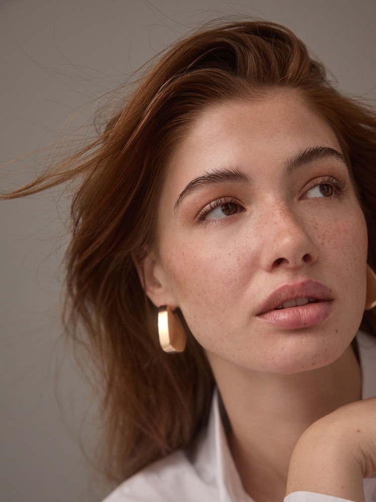 Gold Tone Chunky Statement Earrings - Image 1 of 6