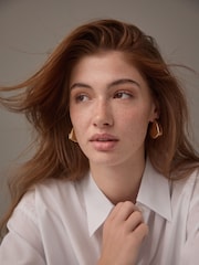 Gold Tone Chunky Statement Earrings - Image 2 of 6