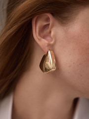 Gold Tone Chunky Statement Earrings - Image 4 of 6