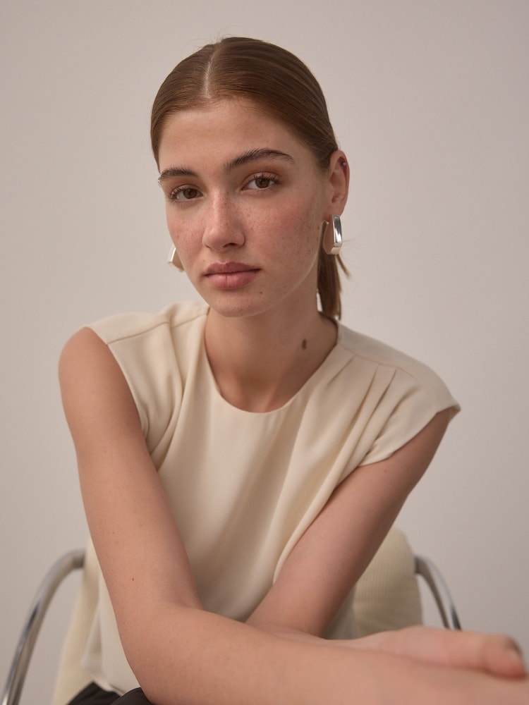 Silver Tone Chunky Statement Earrings - Image 2 of 6