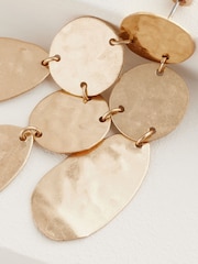 Gold Tone Hammered Drop Earrings - Image 5 of 5
