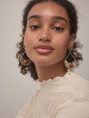 Gold Tone Boho Drop Earrings - Image 3 of 6