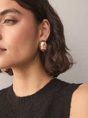Gold Tone Chunky Dome Stud Earrings - Image 2 of 5