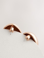 Gold Tone Chunky Dome Stud Earrings - Image 4 of 5