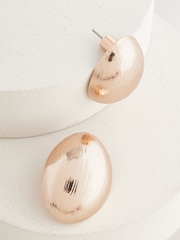 Gold Tone Chunky Dome Stud Earrings - Image 5 of 5