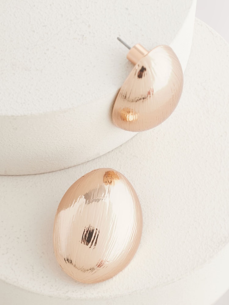 Gold Tone Chunky Dome Stud Earrings - Image 5 of 5
