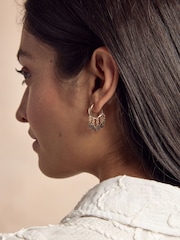 Gold Tone Mini Charm Hoop Earrings - Image 1 of 5