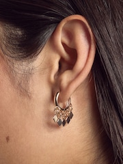 Gold Tone Mini Charm Hoop Earrings - Image 2 of 5