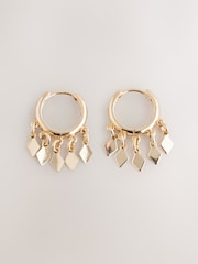 Gold Tone Mini Charm Hoop Earrings - Image 3 of 5