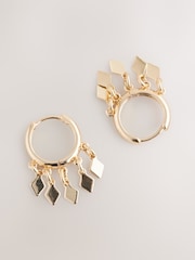 Gold Tone Mini Charm Hoop Earrings - Image 4 of 5