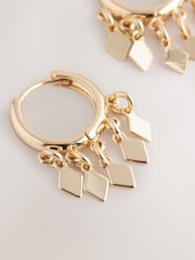 Gold Tone Mini Charm Hoop Earrings - Image 5 of 5