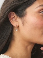 Gold Tone Mini Heart Hoop Earrings - Image 1 of 4