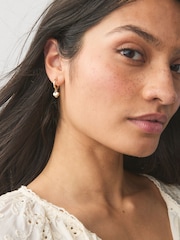 Gold Tone Mini Heart Hoop Earrings - Image 2 of 4