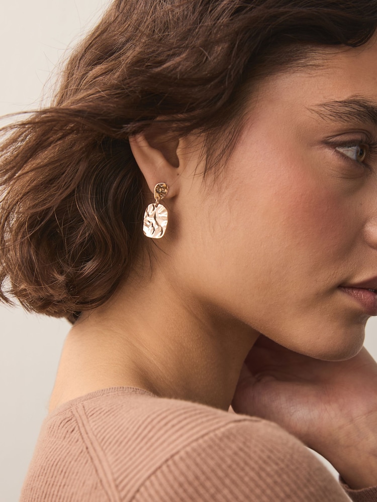 Gold Tone Mini Molton Drop Earrings - Image 1 of 5