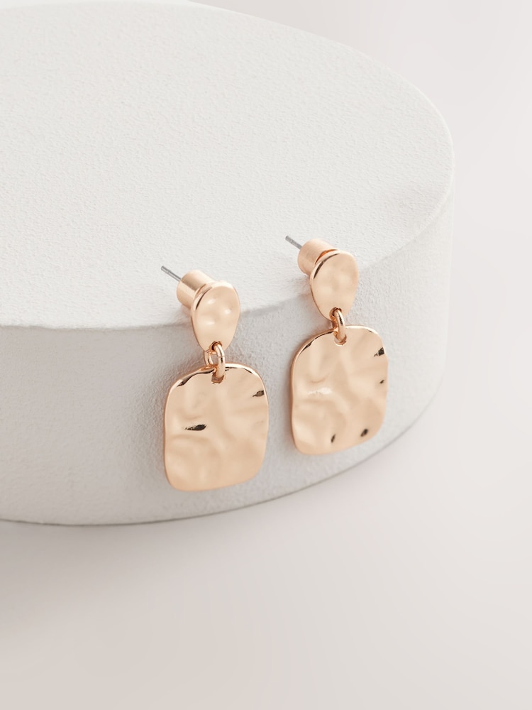 Gold Tone Mini Molton Drop Earrings - Image 3 of 5