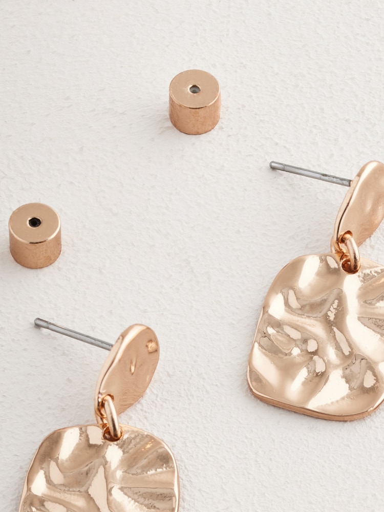 Gold Tone Mini Molton Drop Earrings - Image 5 of 5
