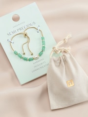 Gold/Silver Semi Precious Stone Pully Bracelet - Image 8 of 8