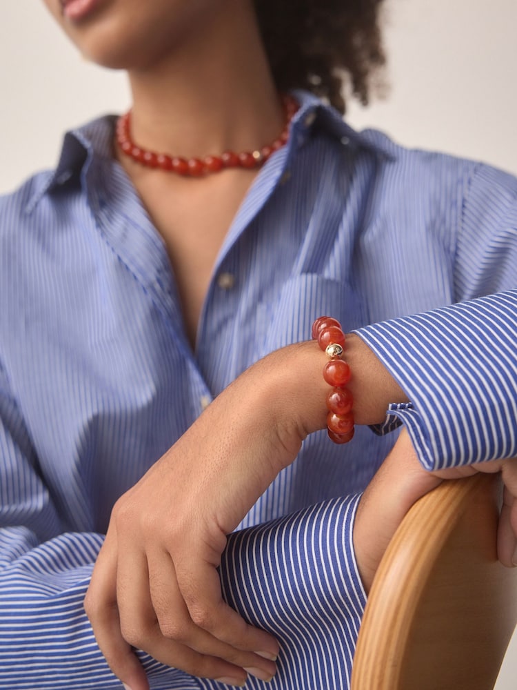 Rouge - Bracelet de perles Made pierre semi-précieuse - Image 3 of 7