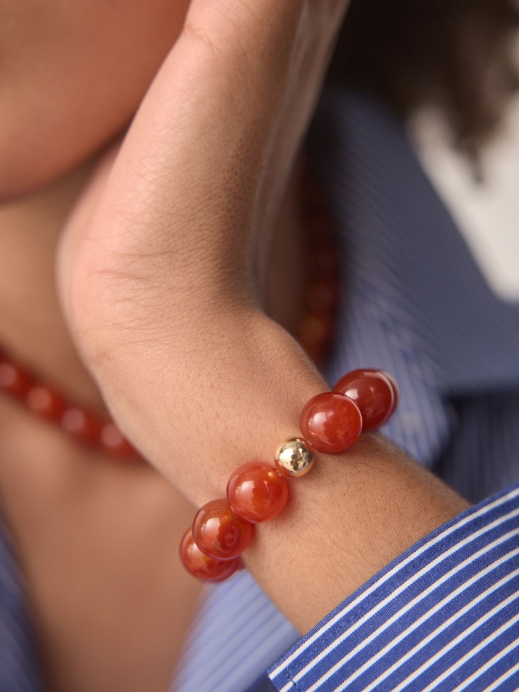 Rouge - Bracelet de perles Made pierre semi-précieuse - Image 5 of 7