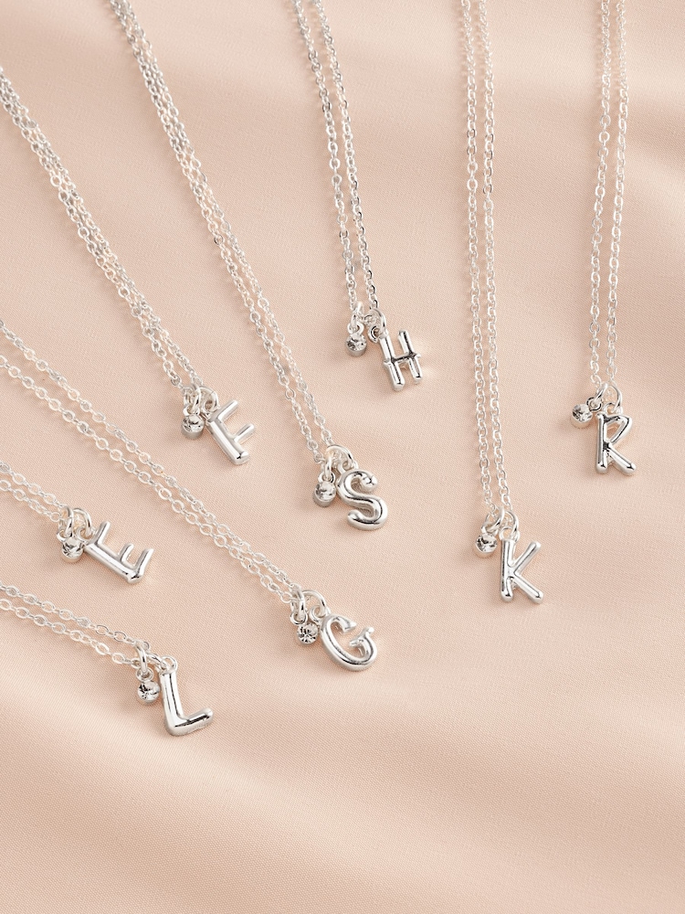 Silver Tone Initial Necklace - Image 1 of 1