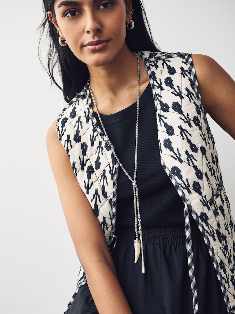 Silver Tone Long Tassel Necklace - Image 2 of 6