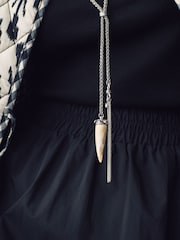 Silver Tone Long Tassel Necklace - Image 3 of 6