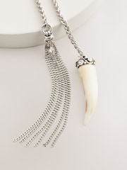 Silver Tone Long Tassel Necklace - Image 5 of 6