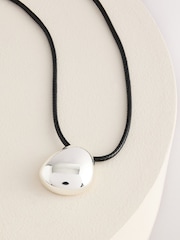 Silver Tone Corded Pendant Short Necklace - Image 1 of 5