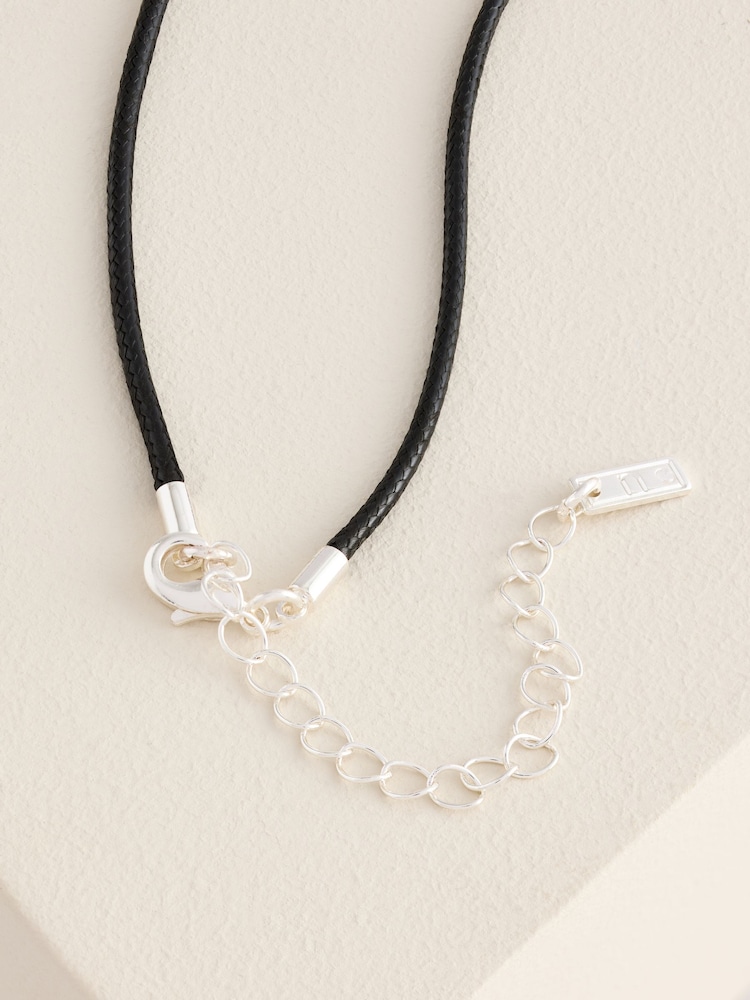 Silver Tone Corded Pendant Short Necklace - Image 2 of 5
