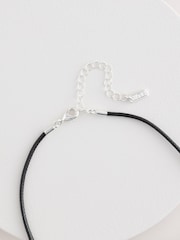 Silver Tone Corded Pendant Short Necklace - Image 5 of 5