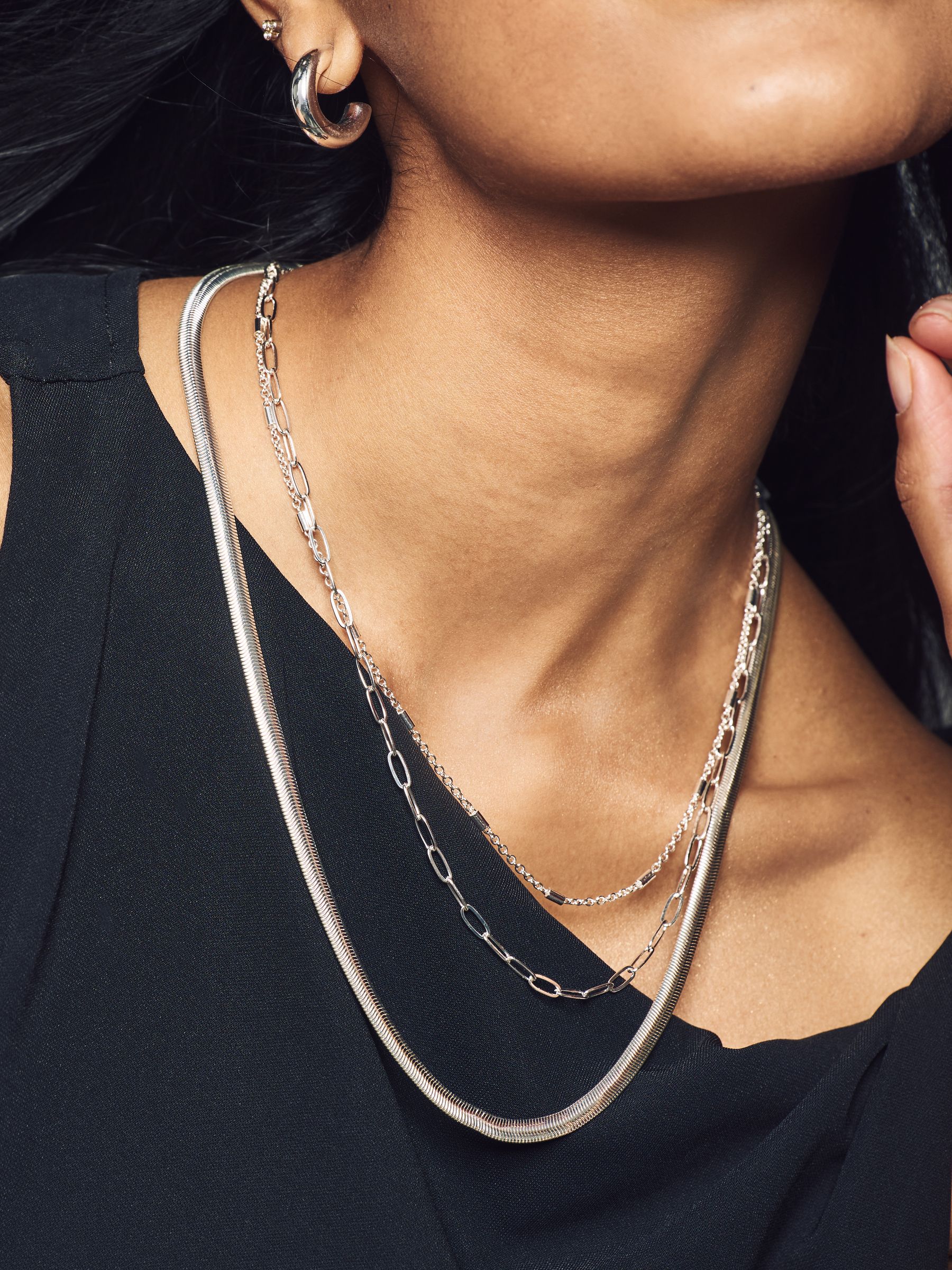 PRY 3way Silver Mix Chain Necklace シュウト PRY シュウト 3way