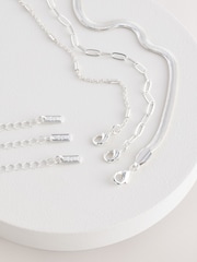 Tono plateado - 3 Layer Multi Chain Necklace - Imagen 8 de 8