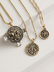 Gold Tone 3 Layer Coin Necklace - Image 5 of 6