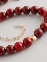 Rot - Beaded Semi Precious Stone Necklace - Bild 7 von 7
