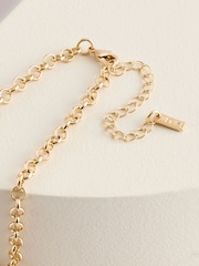 Gold Tone Beaded Tassel Necklace - Image 5 of 5