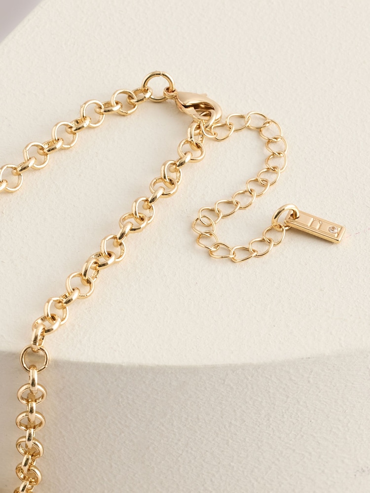 Gold Tone Beaded Tassel Necklace - Image 5 of 5