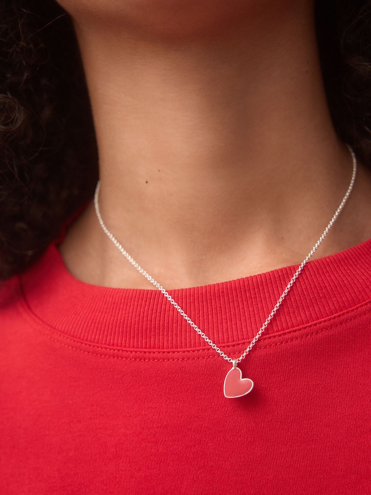 Tono plateado - Red Heart Necklace - Imagen 1 de 5