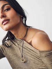 Brown Corded Wrap Around Necklace - Image 1 of 5