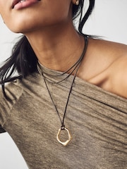 Brown Corded Wrap Around Necklace - Image 3 of 5