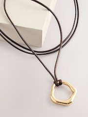 Brown Corded Wrap Around Necklace - Image 4 of 5